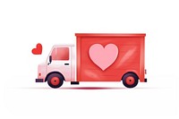 Heart truck vehicle white background transportation. 