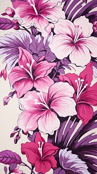  Purple art pattern flower. AI generated Image by rawpixel.