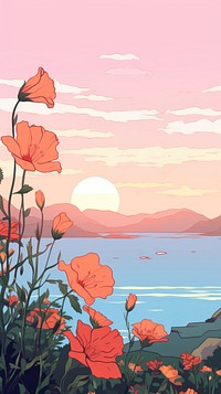  Flower landscape outdoors nature. AI generated Image by rawpixel.