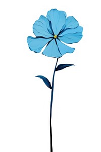 Blue flower sketch petal plant.