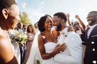 African American couple Wedding wedding cheerful ceremony.