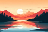 Lake sunset landscape sunlight. AI generated Image by rawpixel.