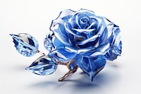 Blue rose gemstone jewelry flower.