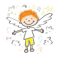 Cute angel drawing sketch cartoon.