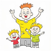 Dad and son and mom cartoon cute representation. AI generated Image by rawpixel.