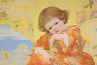  A Cherub wallpaper painting portrait. AI generated Image by rawpixel.