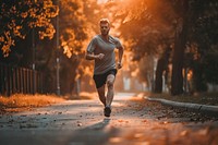 A man jogging running adult tree.