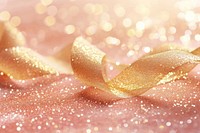 Golden ribbon and glitter petal backgrounds celebration.