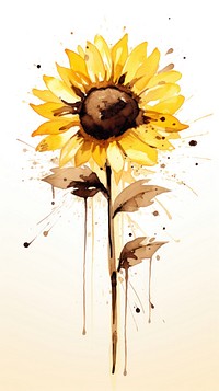 Sunflower painting plant ink.