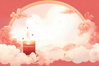 Cloud with candle red art celebration.