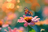 Butterfly eating outdoors flower animal. AI generated Image by rawpixel.