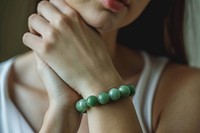 Jade bracelet jewelry adult woman. AI generated Image by rawpixel.