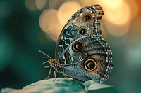 Butterfly flapping wings animal insect magnification. AI generated Image by rawpixel.