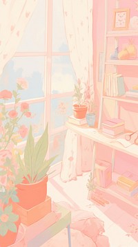  Bedroom backgrounds furniture flower. AI generated Image by rawpixel.