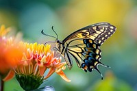 Butterfly drinking nectar flower animal insect. AI generated Image by rawpixel.
