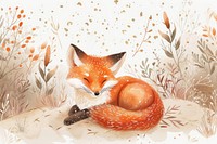 Fox with natural wildlife animal mammal.
