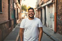 White t-shirt photography portrait outdoors. AI generated Image by rawpixel.