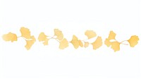 Gingko leaves line as divider line watercolour illustration plant petal leaf.