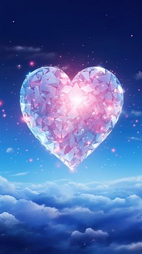  Heart shaped crystal glowing sky accessories. 