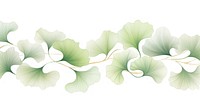 Green gingkoes lines divider watercolour illustration backgrounds pattern plant.