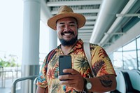 Happy Samoan man smiling travel adult.