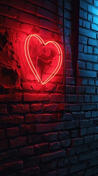  Heart sheaped neon sign light wall architecture. AI generated Image by rawpixel.