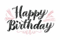 Happy Birthday text calligraphy birthday. AI generated Image by rawpixel.