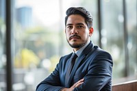 Mexican business man wearing suit office adult contemplation. AI generated Image by rawpixel.