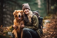 Golden retriever outdoors mammal animal. AI generated Image by rawpixel.