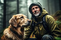 Golden retriever outdoors animal mammal. AI generated Image by rawpixel.