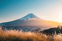 Fuji mountain background in tokyo nature landscape outdoors.