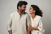Indian couple cheerful laughing smile.