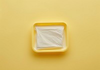Disinfection Cotton Tray white crumpled yellow.