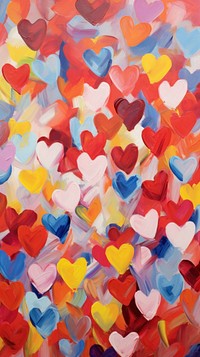  Heart shapes painting backgrounds creativity. AI generated Image by rawpixel.