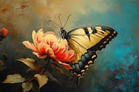 Butterfly painting flower animal. AI generated Image by rawpixel.