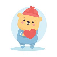  Teddy bear holding a heart cartoon cute representation. AI generated Image by rawpixel.