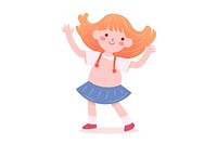  A girl dancing drawing cartoon cute. 