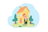  Architecture cartoon building outdoors. AI generated Image by rawpixel.