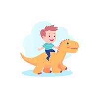 Boy riding a dinosaurs cartoon animal representation. AI generated Image by rawpixel.