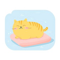  Cat napping on the pillow cartoon animal mammal. AI generated Image by rawpixel.