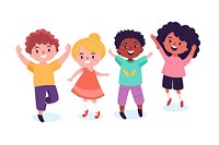  Diversity kids happy together cartoon drawing child. AI generated Image by rawpixel.