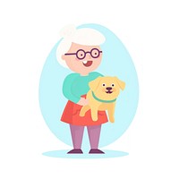  Grandmother cartoon cute dog. AI generated Image by rawpixel.