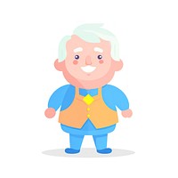  Grandfather cartoon cute white background. AI generated Image by rawpixel.