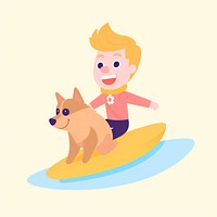  Man surfing cartoon mammal sports. AI generated Image by rawpixel.