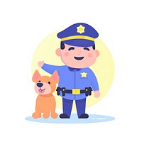 Policeman cartoon dog protection. AI generated Image by rawpixel.
