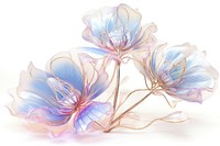 Blooming flowers plant art white background.