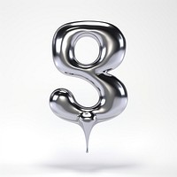 Number 8 dripping silver metal anniversary.