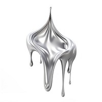 Silver geomatric shape dripping metal white background accessories.