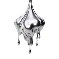 Silver geomatric shape dripping white background accessories simplicity.