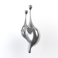 Silver sparkle emoji dripping jewelry metal white background.